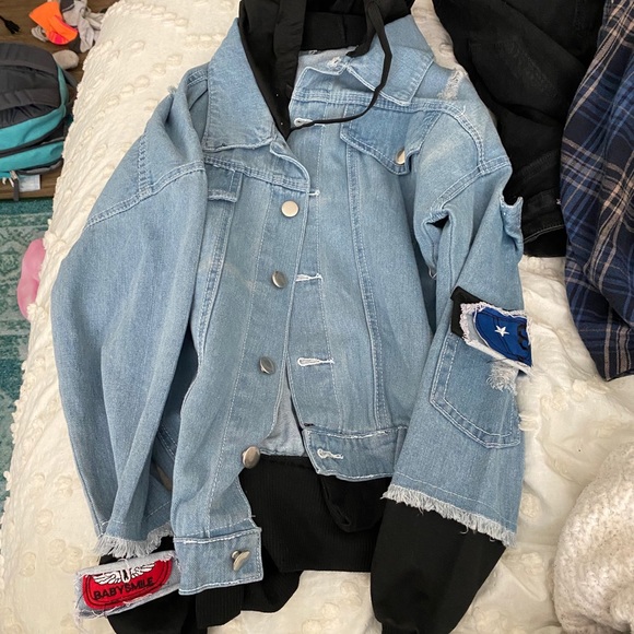 Juice Wrld Jean Jacket with Patches - Picture 2 of 5